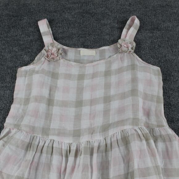 CP Shades Dress Small Hazel Linen Plaid Gingham Midi Casual Romantic Feminine - Picture 2 of 8